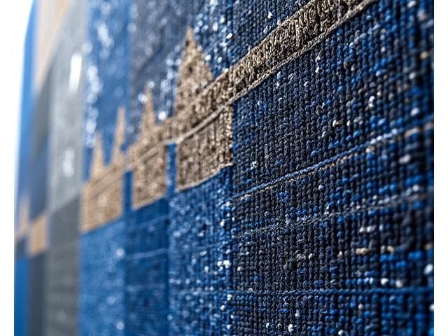 Tapisserie murale moderne avec des formes abstraites et des textures variées